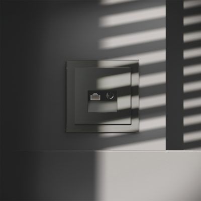 Розетка телевизионная встраиваемая VOLTUM S70 TV+RJ45 кат. 6, (титан)