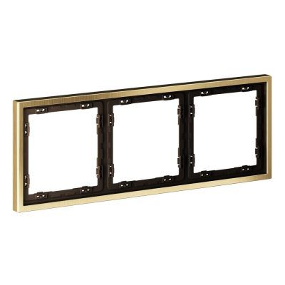 Рамка металлическая на 3 поста, S70 Metal (латунь)