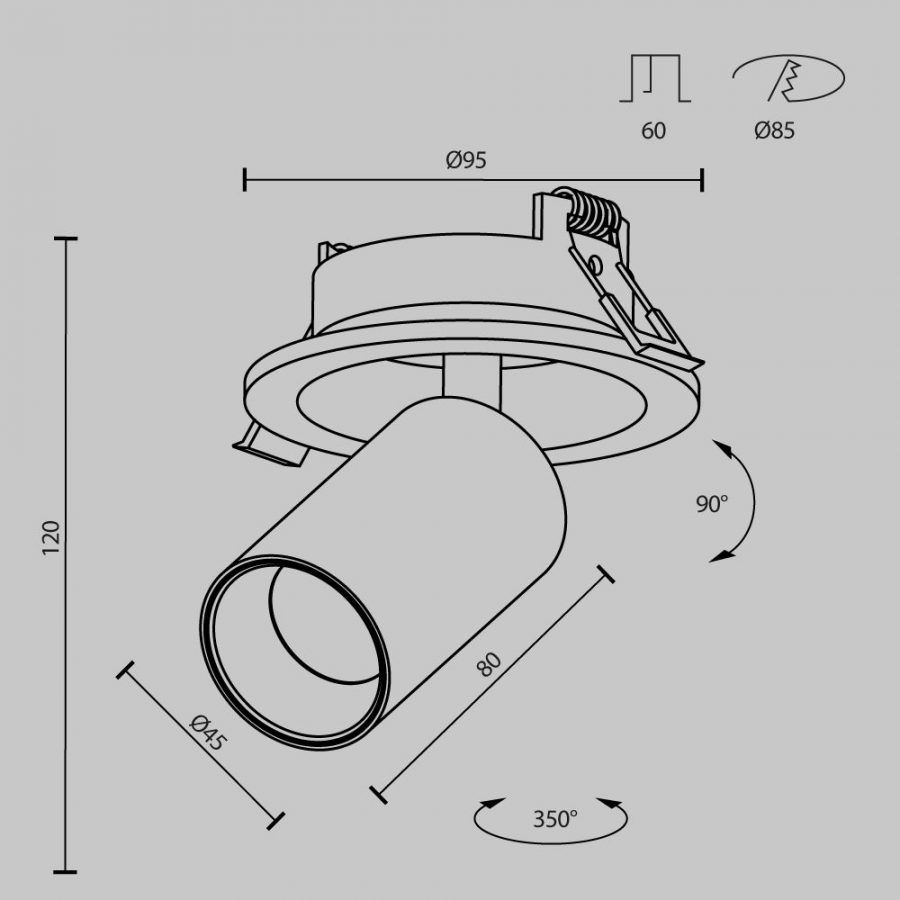 Встраиваемый светильник Technical C071CL-7W4K-WB