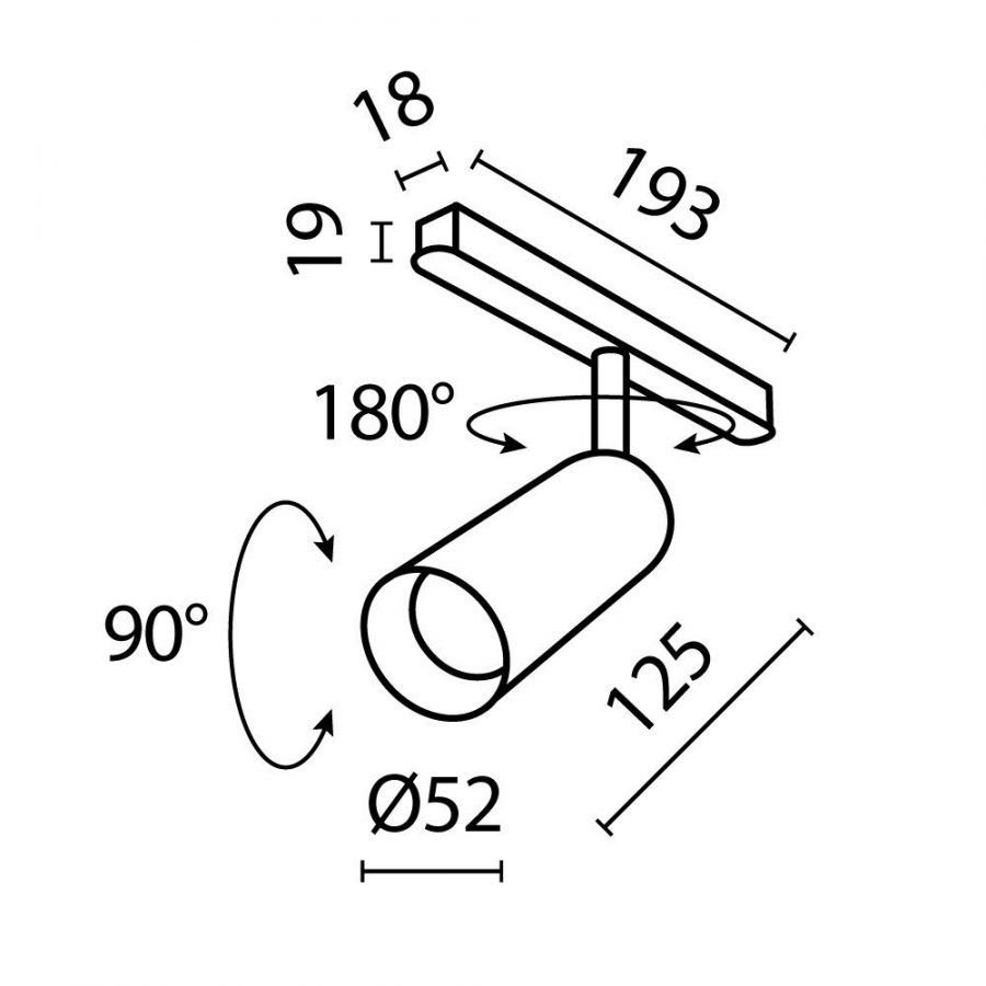 Трековый светильник Technical TR032-4-12WTW-S-DD-W