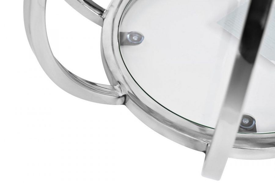 13RXET4037-SILVER Стол журнальный стекло прозр./серебро d50*60см
