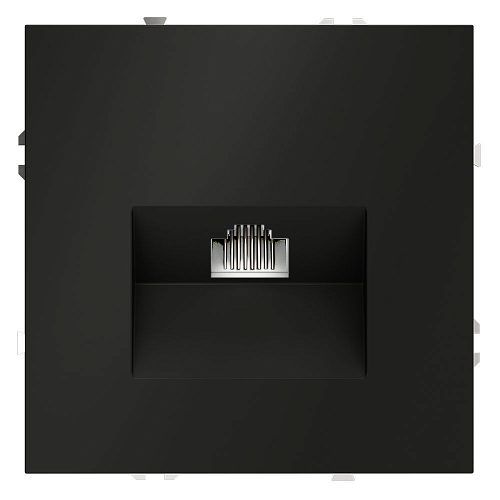 Розетка компьютерная встраиваемая VOLTUM S70 RJ45 кат.6, (черный матовый)