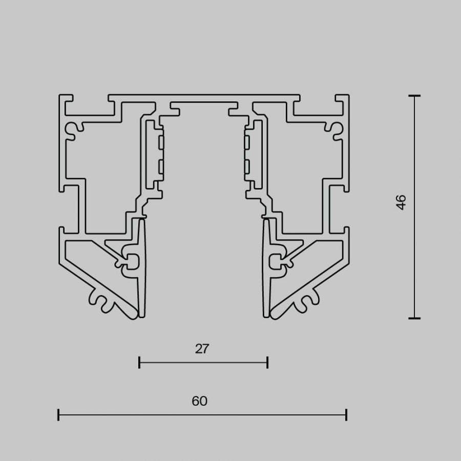 Шинопровод встраиваемый для натяжного потолка Technical TRX034-SCH-422B