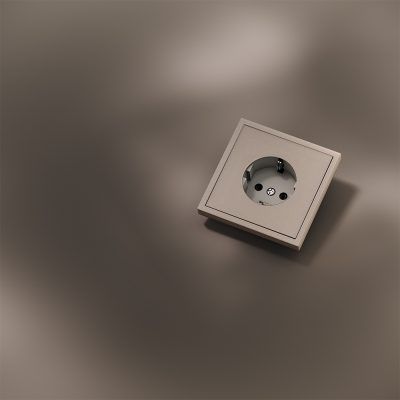 Накладка для розетки с заземлением, S70 Metal (платина)