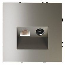 Розетка телевизионная встраиваемая VOLTUM S70 TV+RJ45 кат. 6, (шелк)