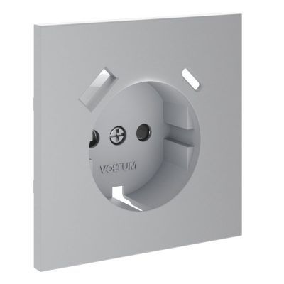 Накладка для розетки с заземлением и защитными шторками, с USB A+C, S70 (серый)