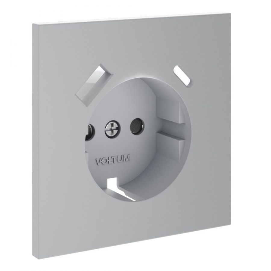 Накладка для розетки с заземлением и защитными шторками, с USB A+C, S70 (серый)